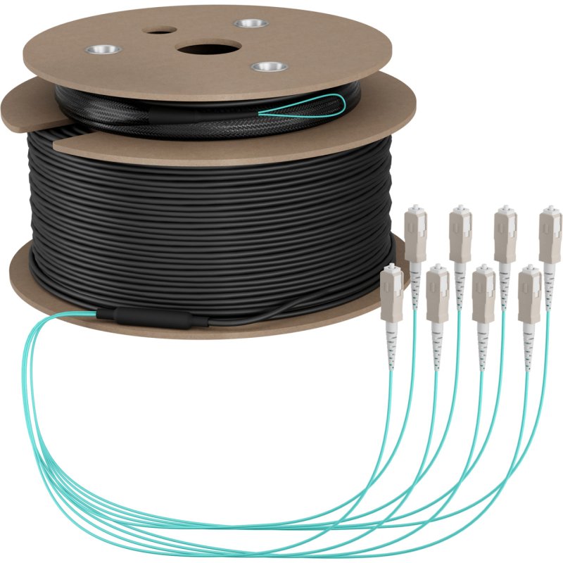 EFB Elektronik O8321S170OM3 câble InfiniBand et à fibres optiques 170 m 8x SC U-DQ(ZN) BH Couleur aqua, Beige, Noir