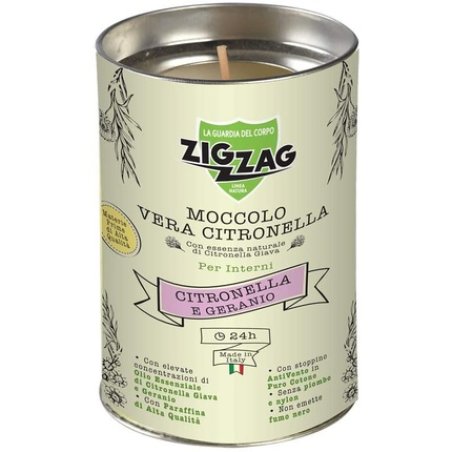 Zig Zag 790 Candle, Geranium And Citronella, Moccolo For Interior, 24 Hours