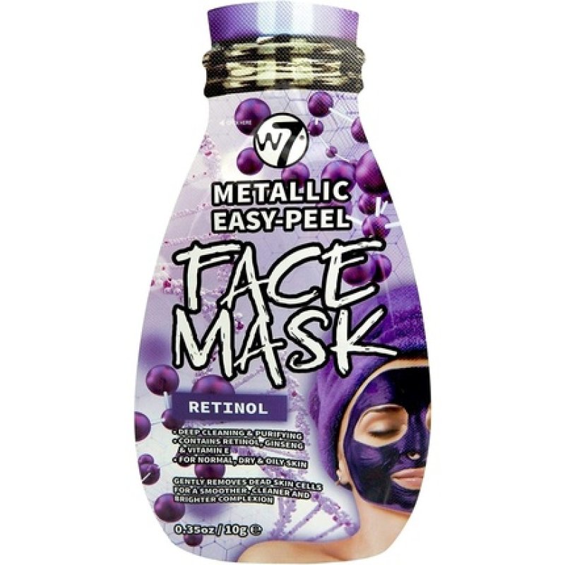 W7 Metallic Easy Peel Retinol Face Mask Skin Care Deep Clean and Purifying 10g