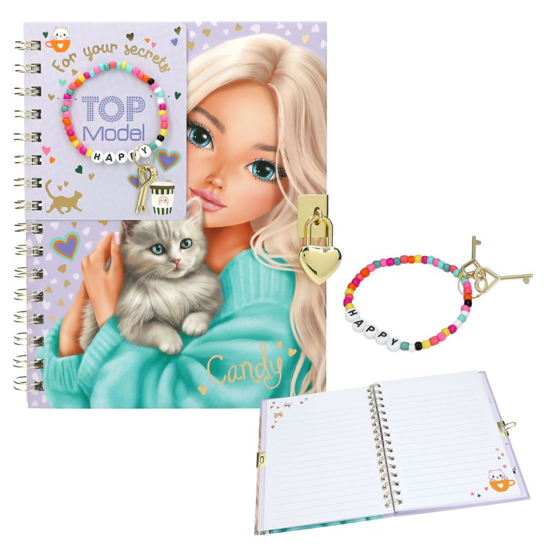 TOPModel Diary With Padlock And Bracelet