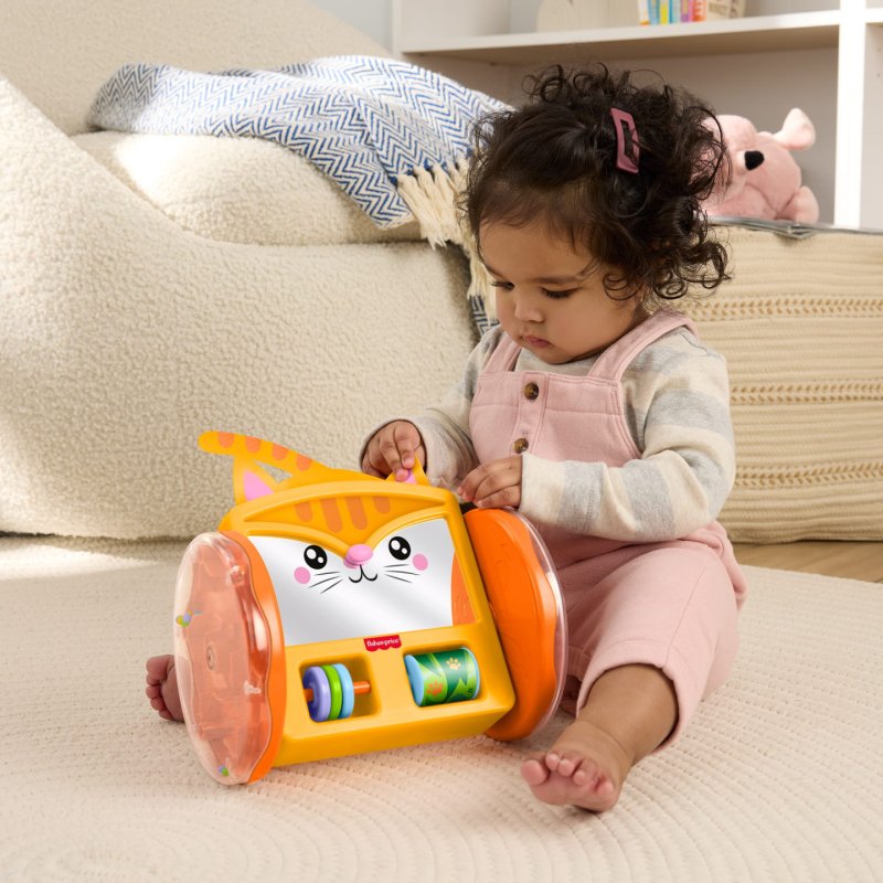 Fisher-Price FP Pets Crawl-After Kitty Mirror, Baby Tummy Time & Crawling Activity Toy