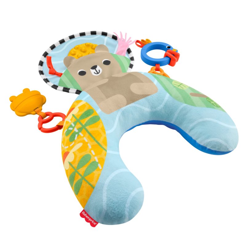 Fisher-Price Sensory Adventures Tummy Wedge Newborn Support with Teether & Rattle Baby Toys