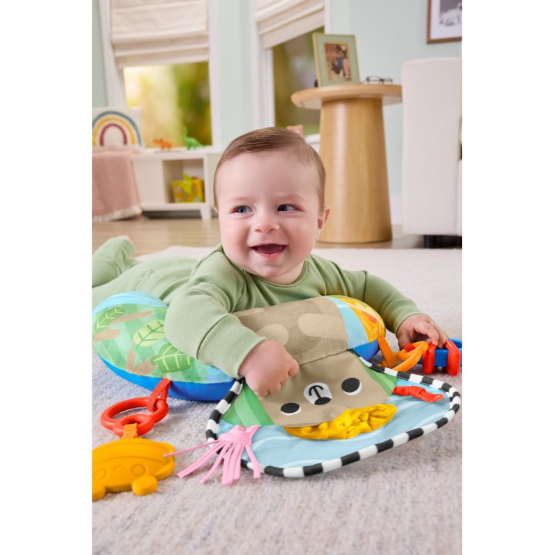 Fisher-Price Sensory Adventures Tummy Wedge Newborn Support with Teether & Rattle Baby Toys