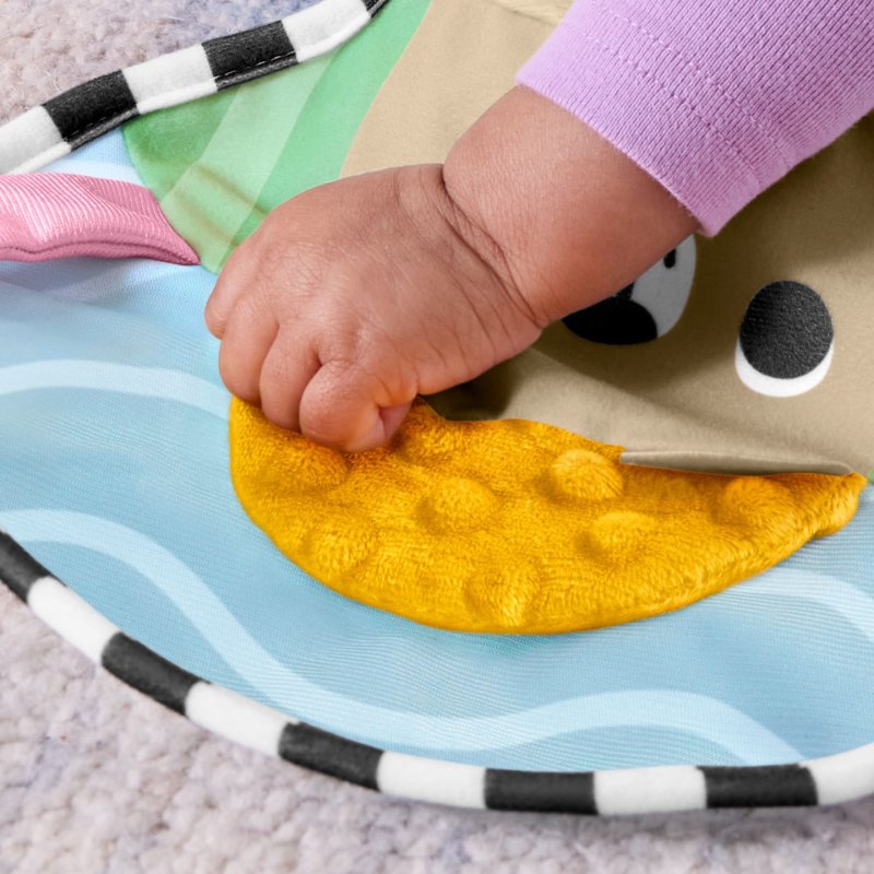 Fisher-Price Sensory Adventures Tummy Wedge Newborn Support with Teether & Rattle Baby Toys