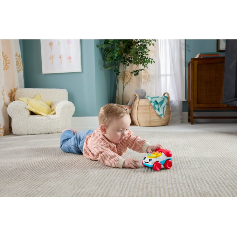 Fisher-Price Chatter Telephone Vehicle, 3-Inch Push-Along Toy with Sounds for Baby & Toddler