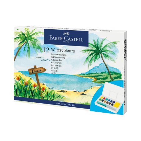 Faber-Castell – Watercolours in Pans – 12 pcs. Brush (169714)
