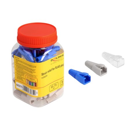 DeLOCK Strain relief for RJ45 plug cuttable set 50 pieces coloured