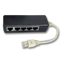 EFB ISDN 5-fach Adapter, RJ45 Stecker / 5 x RJ45 Buchse, terminiert