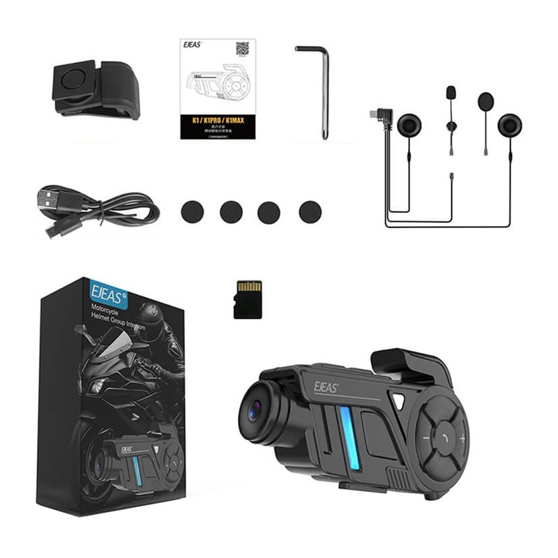 Motorcycle intercom with EJEAS K1Pro recorder