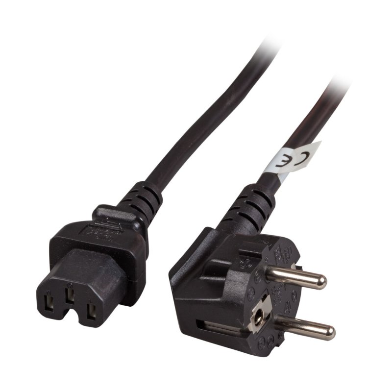 EFB Warmgerteleitung CEE 7/7 90 auf C15, schwarz, 2 m, 3 x 1,00 mm H05RN-F (Gummi)