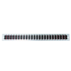 EFB Bestckte Frontblende mit 24 x SC Duplex Kupplung OM3 vertikal, grau