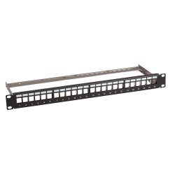 EFB Verteilerfeld 19" 1HE 24-Port metall grau mit 24x Keystone slimline CAT6a