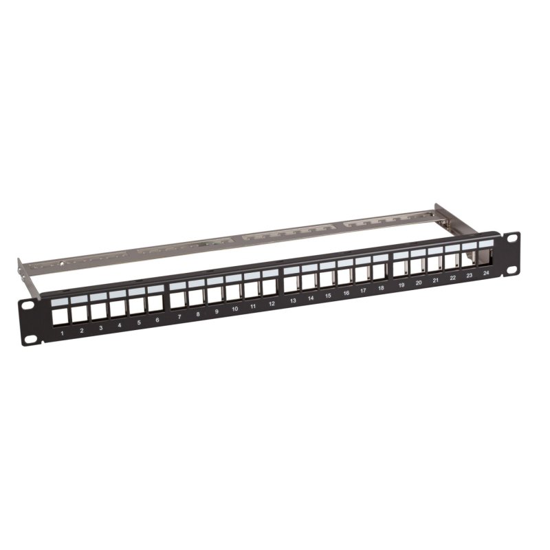 EFB Verteilerfeld 19" 1HE 24-Port metall grau mit 24x Keystone slimline CAT6a