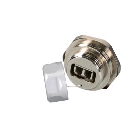 EFB Elektronik IP67 Metal adapter, M25, LC Duplex ceramic sleeve, guy rope