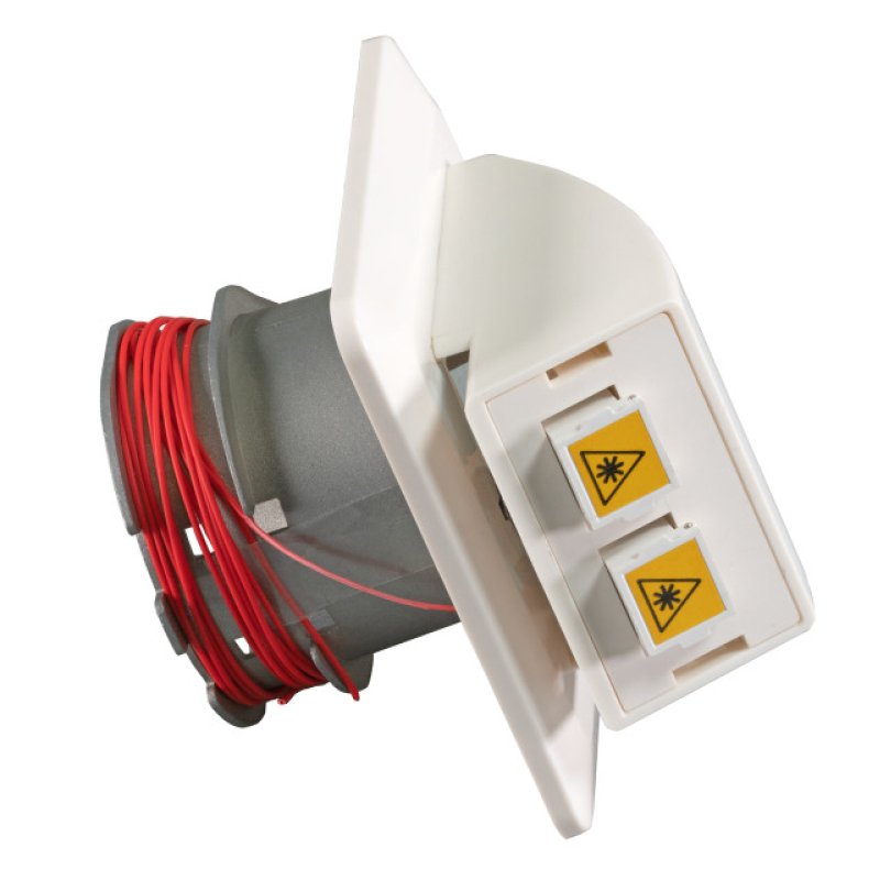 EFB FO Datendose UP, 2 SC-S Kupplungen OM3 mit Shutter, integrierter Spleihalter