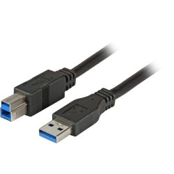 EFB USB3.0 Anschlusskabel A-B, St.-St., 1,0m, schwarz, Premium
