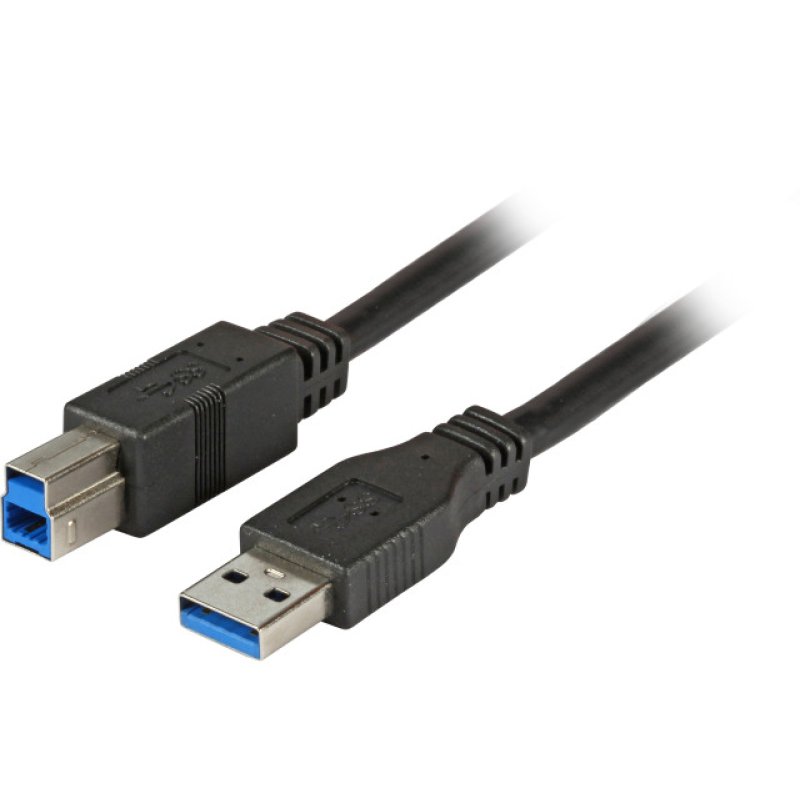 EFB USB3.0 Anschlusskabel A-B, St.-St., 1,0m, schwarz, Premium