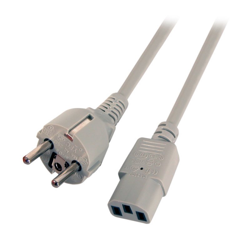 EFB Netzleitung Schutzkontakt 180 - C13 180 grau, 5,0 m, 3 x 1,00 mm