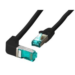 EFB RJ45 Patchkabel Cat.6A S/FTP LSZH 1x90 schwarz 0,5m