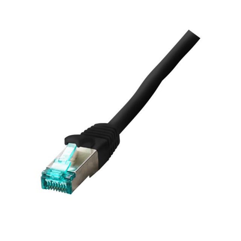 EFB RJ45 Patchkabel Cat.6A S/FTP LSZH 1x90 schwarz 0,5m