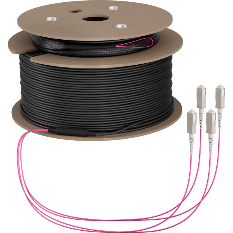 EFB Elektronik O8301S110OM4 câble InfiniBand et à fibres optiques 110 m 4x SC U-DQ(ZN) BH Beige, Noir, Magenta