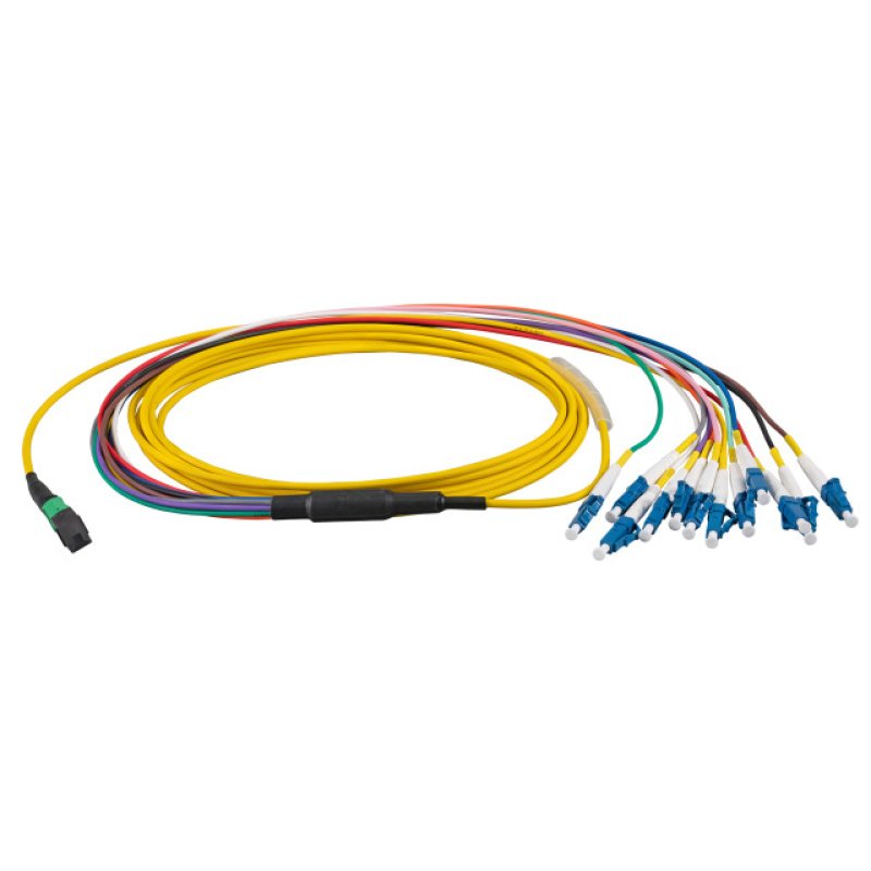 EFB MTP/APC(F)-LC Trunkkabel OS2 12 Fasern Typ B LSZH gelb 2m
