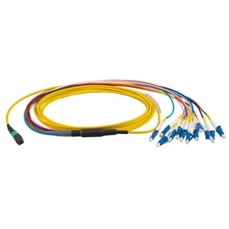 EFB MTP/APC(F)-LC Trunkkabel OS2 12 Fasern Typ B LSZH gelb 2m