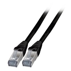 EFB RJ45 Patchkabel Cat.6A S/FTP TPE, 6KV schwarz 2m