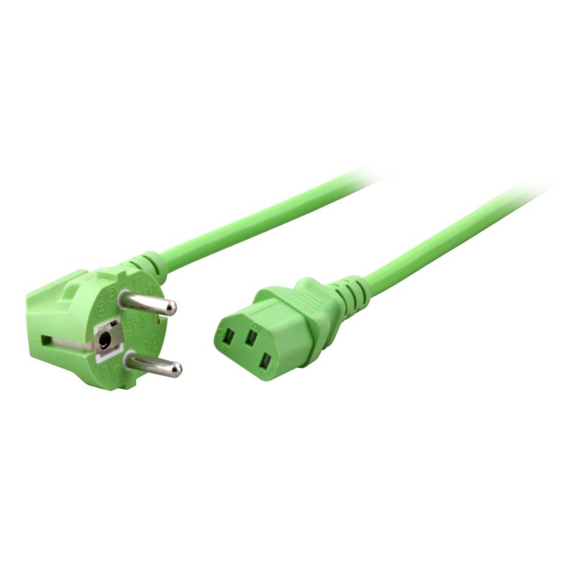 EFB Netzleitung Schutzkontakt 90 - C13 180, grn, 1,8 m, 3 x 0,75 mm