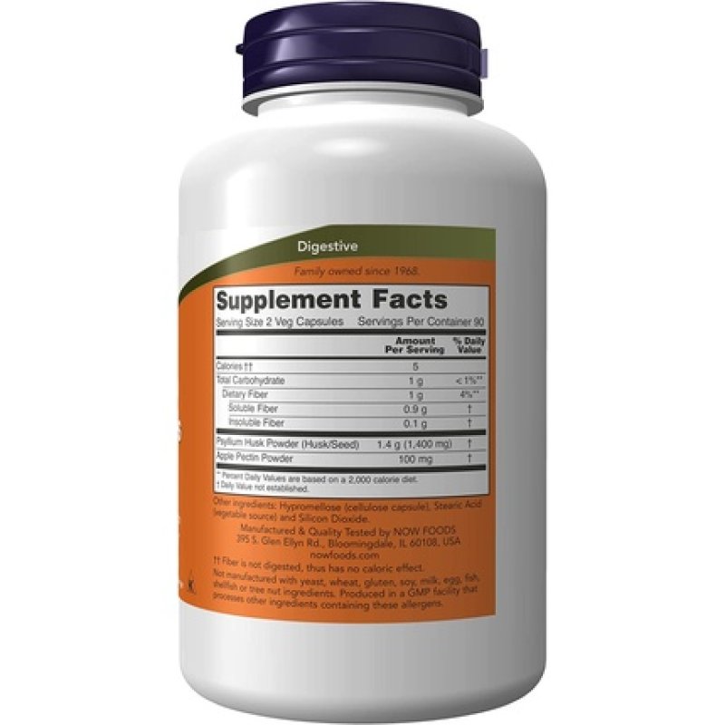 Now Foods Psyllium Husk | Flea Seed Bowl | 700mg | 180 Capsules