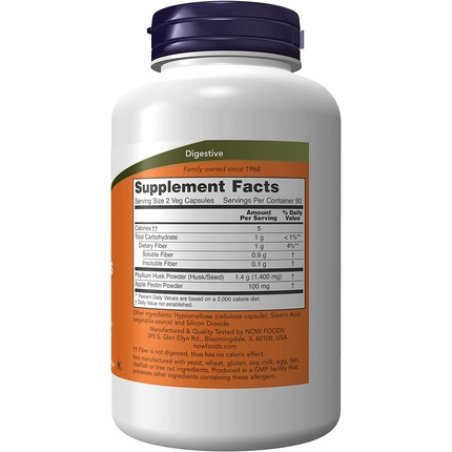 Now Foods Psyllium Husk | Flea Seed Bowl | 700mg | 180 Capsules