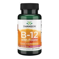 Swanson Vitamin B-12 1000mcg & Folate 665mcg 250 Lozenges