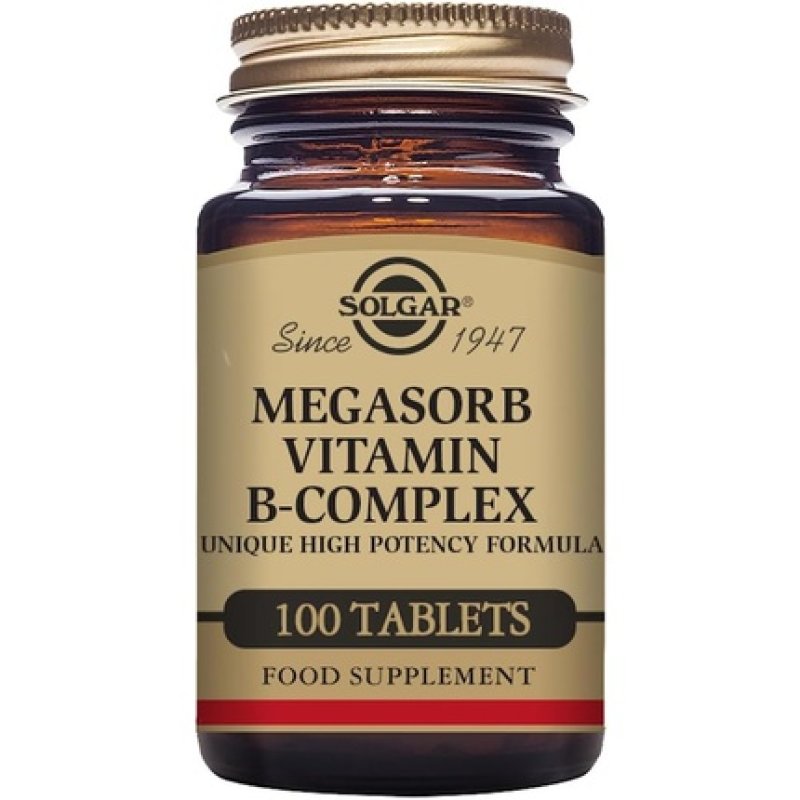 Solgar Megasorb Vitamin B-Complex Tablets - Supports Mental Performance - Promotes a Reduction in Tiredness and Fatigue