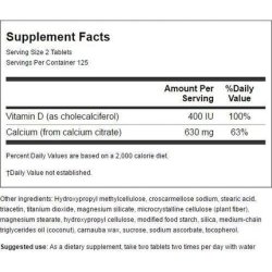 Swanson Calcium Citrate & Vitamin D 250 Tablets