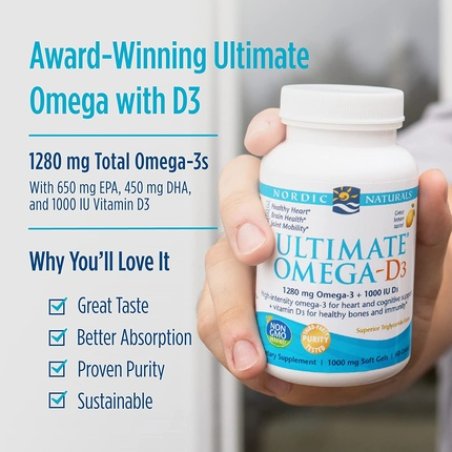 Nordic Naturals Ultimate Omega Lemon 1280mg 120 Softgels