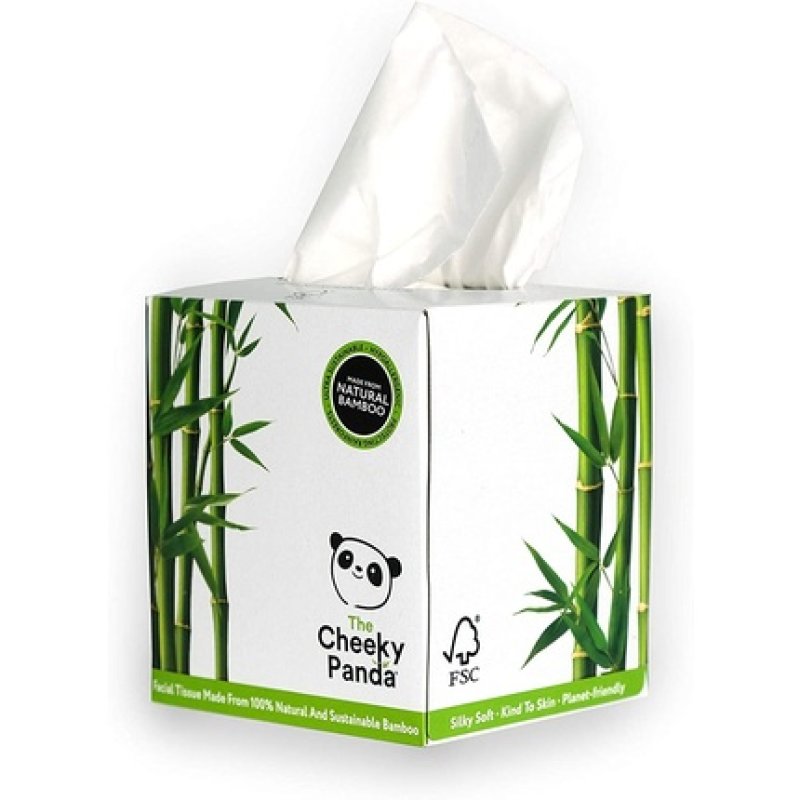 The Naughty Panda 100 Percent Bamboo Facial Tissue Cube, 56 Piece Tissue