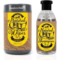 Avalenche - Natural Pet 50 Wet Wipes & 16oz Shampoo -Shea Butter- New