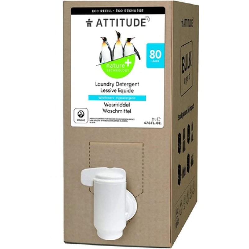 ATTITUDE Natural Liquid Laundry Detergent with Wildflower Scent 2000ml - Bulk Refill