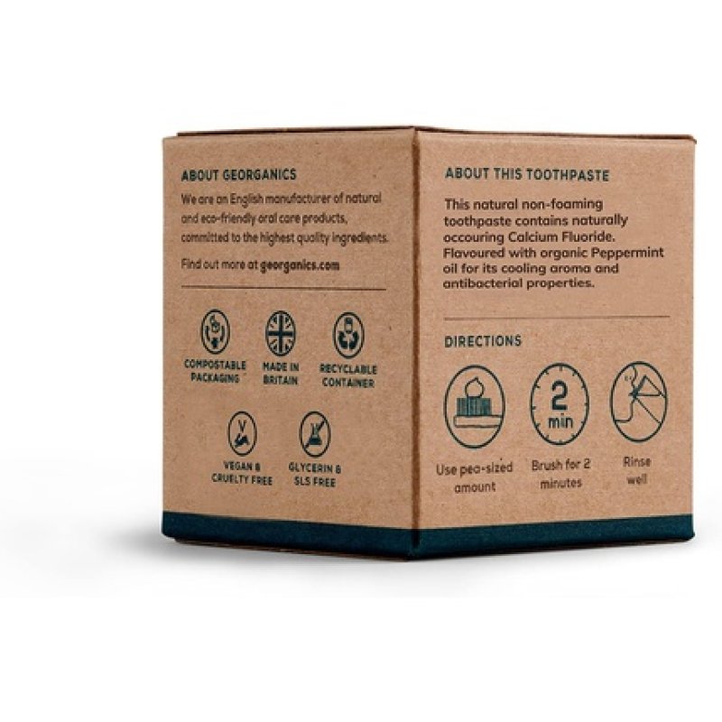 Georganics Fluoride English Peppermint Toothpaste 60ml