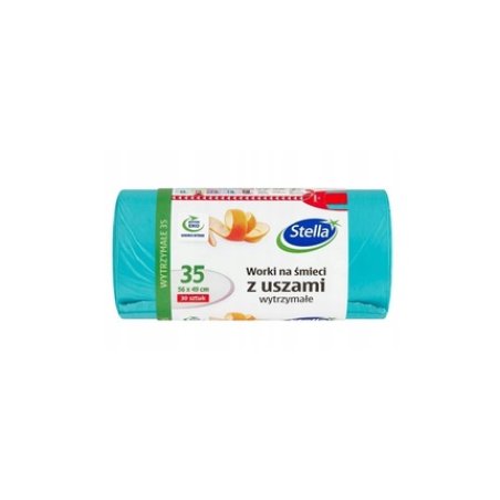 Stella Trash Bags With Handles Turquoise 35l 30 Pieces