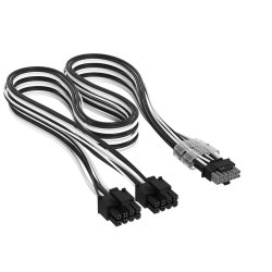 Corsair Premium Sleeved 2x 8-Pin zu 12V-2x6-Kabel, für Typ-4-Netzteil - schwarz/weiß