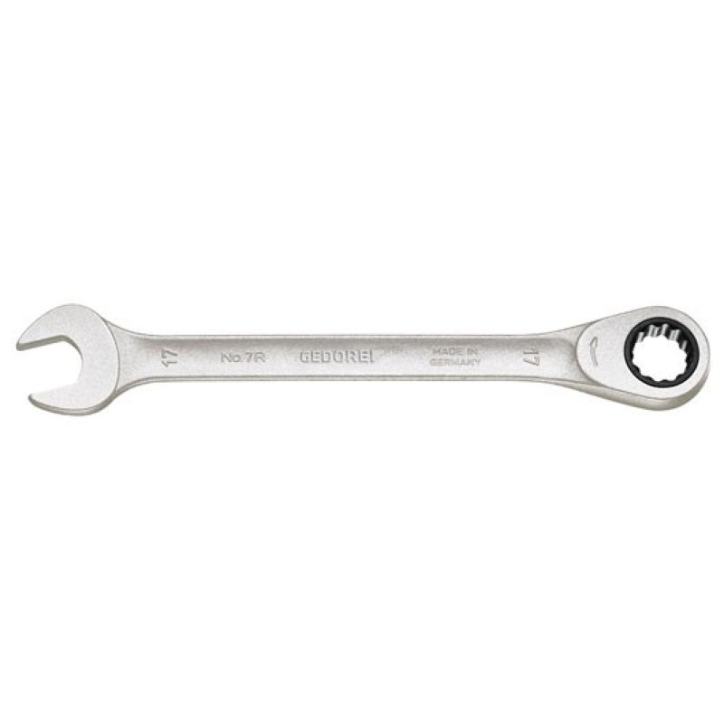Maulschlüssel 7R13 mit Ringratsche, 13mm (chrom)