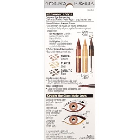 Physicians Formula Custom Eye Enhancing Extreme Shimmer Kohl Kajal Plus Liquid Liner Trio 0.48oz Disco Glam Nude