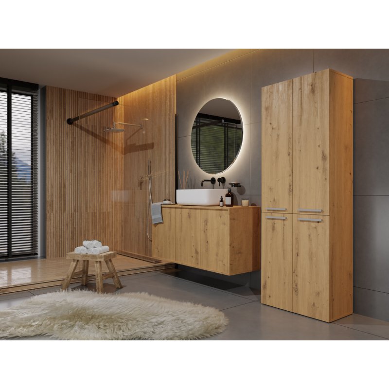 Topeshop NEL 1K DD ART KPL armoire de rangement de salle de bain Chêne