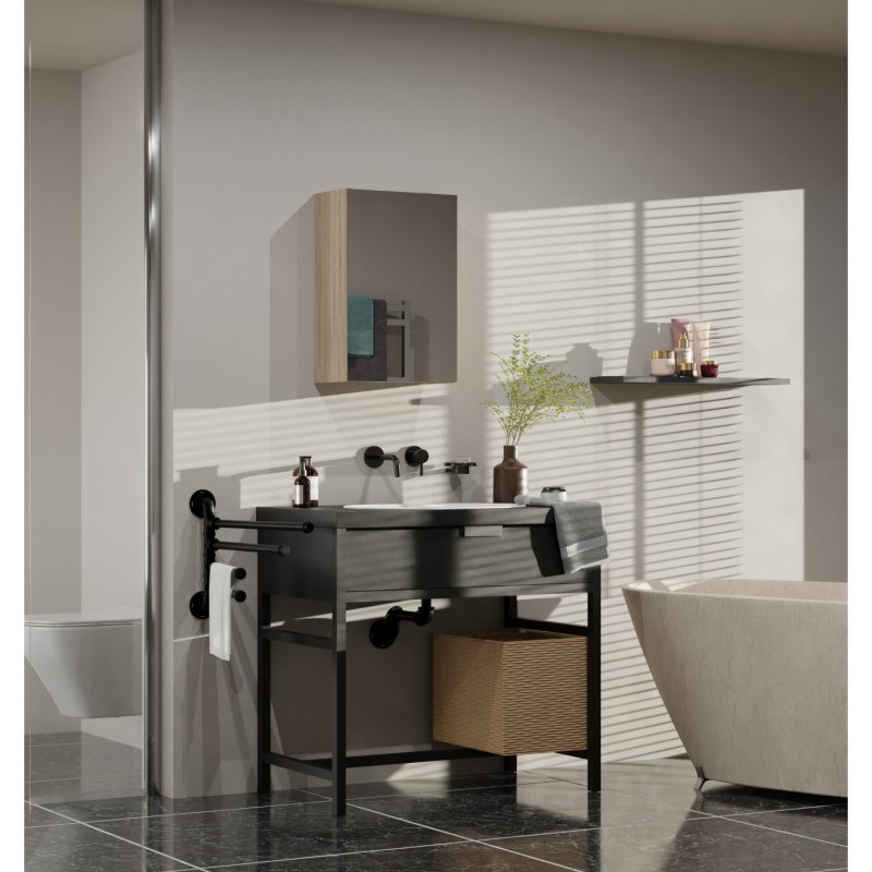 Topeshop POLA 1DL SONOMA armoire de rangement de salle de bain Chêne, Bois