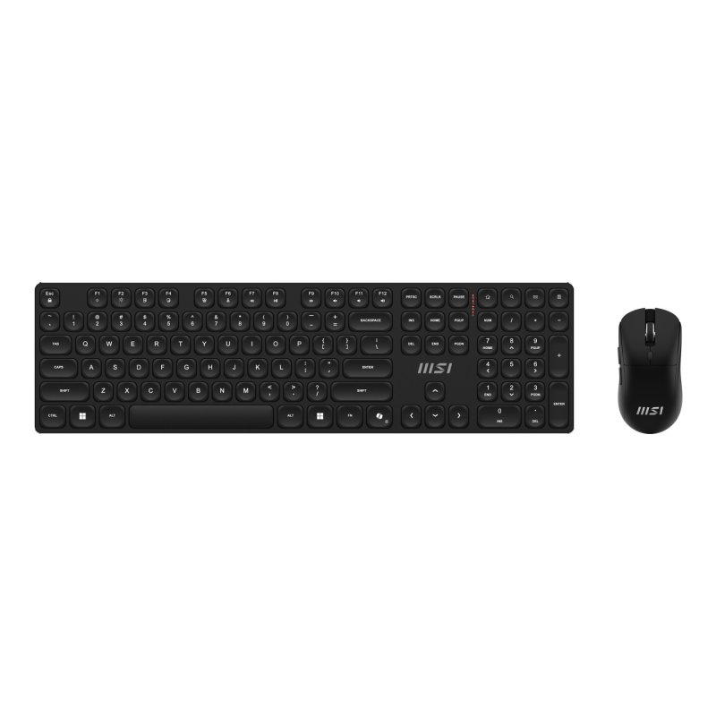 MSI FORGE K210 WIRELESS COMBO clavier Souris incluse maison/bureau USB QWERTY Anglais américain Noir