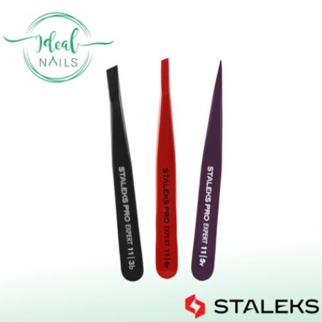 Staleks Expert Te-11 Eyebrow Tweezers - Various Shapes and Colors