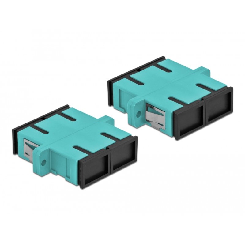 DeLOCK Coupleur de fibre optique SC Duplex femelle à SC Duplex femelle, Multimode, 4 unités, bleu clair