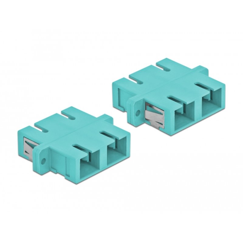Delock LWL Kupplung SC Duplex Buchse zu SC Duplex Buchse Multimode 4 Stück hellblau