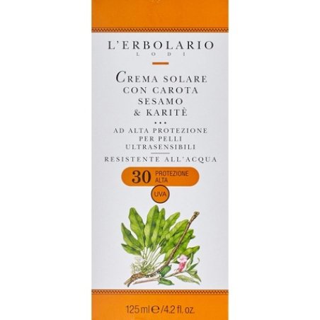 L'Erbolario Sun Cream with Carrot/Sesame Oil and Shea Butter SPF 30